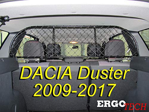ERGOTECH Divisorio Griglia Rete Divisoria per Dacia Duster (2009-2017) RDA65-M8, per Trasporto Cani e Bagagli