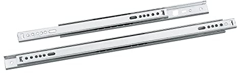 Amig - Juego de 2 Guías Correderas Metálicas Mod.26 de Acero Galvanizado para Cajones de Muebles, Cajoneras o Armarios - Extracción Parcial - Resistencia de carga: 25 Kg/Par - Medidas: 342 x 27 mm