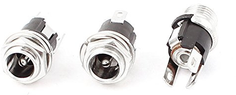 sourcing map 3pcs 5.5 mm x 2.1mm DC Power Jack Socket Female Adapter Connector