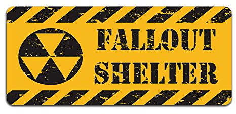 Print Crafted - Fallout Shelter - Vintage Metal Caution Sign | Bedroom, Gaming Room, Man Cave Door Decor