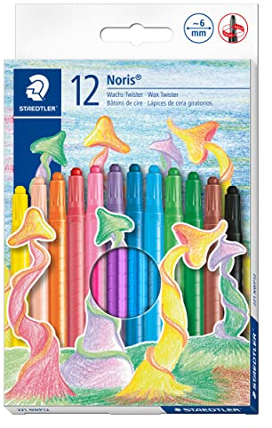 STAEDTLER 221 NWP12 - Noris Club Wachs-Twister, Wachs-Malstifte, 12 brillante Farben, sortiert