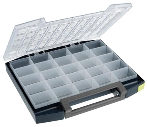Raaco Boxxser 55 5x10-25 Sortierbox, 25 Einsätze, Sichere Aufbewahrung | Robuste Sortierbox für Werkstatt, Sortimentskasten & Sortierboxen für Kleinteile, Traglast 15 kg, Sichere Aufbewahrung, Modul