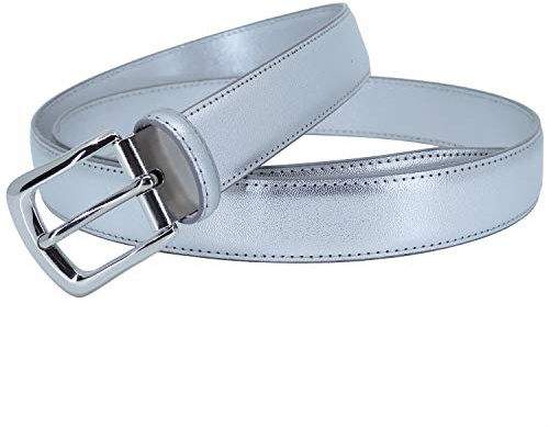 YEHMAN Klassischer 3 cm breiter Gürtel aus Rindspaltleder, verstellbar, silberfarbene Dornschließe 120 cm