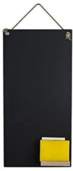 Hochwertige Kreidetafel 24x48 cm, für Küche als Memotafel mit Ablage, Kreide, Kordel und Schwamm