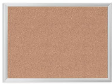 U Brands Cork Bulletin Board, 58x43 cm, schwarzer Alurahmen, Pinnwand in Profiqualität