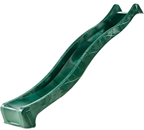 Garden Games Children’s 3 Metre (10ft) Outdoor Wavy Slide – Heavy-Duty Green Slide for 1.5 Metre (4.9ft) High Climbing Frame | Kids Garden Play Equipment