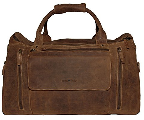 Greenburry Vintage 1736-25 Leder Reisetasche Weekender Overnighter Sporttasche - by ModaStore de