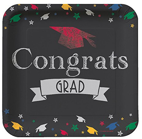 Club Pack of 96 Chalk It Up Grad Disposable Paper Party Dinner Plates 9
