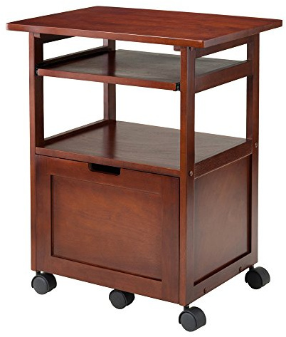 Winsome Piper 3-Shelf Wood Mobile Printer Stand, Brown (94427)
