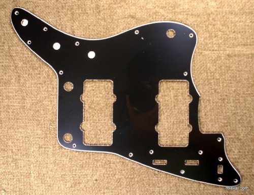 Gitarren-Pickguard für Linkshänder, 3-lagig, für Fender Jazzmaster, Schwarz (C25)