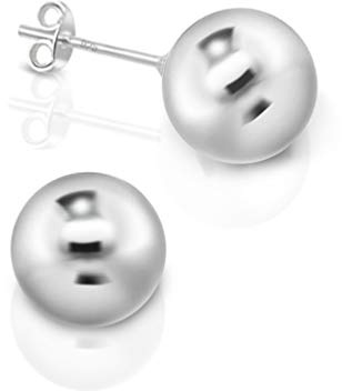 DTPsilver Silverörhängen för kvinnor – boll – örhängen för kvinnor – herrörhängen – silverörhängen – örhängen i sterlingsilver – små silverdubbar – medium/stor – diameter: 2 mm upp till 12 mm, 12 mm