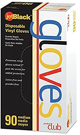 Jetblack Vinyl Glove, Black, Small, 90 Count