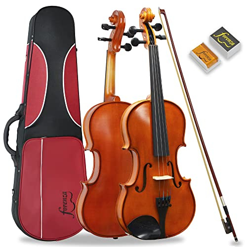 Forenza Prima 2 1/10 Traje De Violín De Tamaño Con Diapasón Y Clavijas De Ébano, Estuche Dura Ligera, Arco De Madera, Colofonia, Cuerdas De Núcleo De Acero