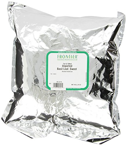 Frontier Co-op Sweet Basil Leaf, 1-Pound Bulk, Popular on Pizza & DIY Body Care As An Essential Oil, Kosher