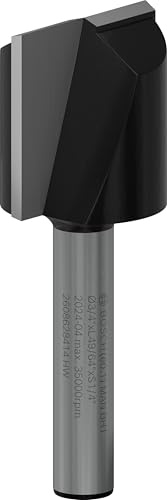 Bosch 1x PRO Nutfräser, zweischneidig, D 3/4, L 49/64, S 1/4 | für Weichholz, Hartholz, Ø 19 mm, Professional Zubehör Oberfräsen, Kantenfräse