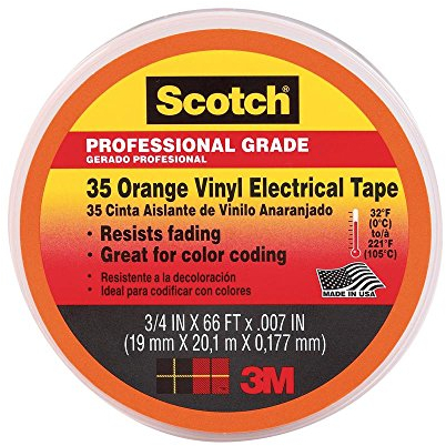 3M 35 ORANGE (3/4X66FT) TAPE, INSULATION, PVC, ORG, 0.75INX66FT (1 piece)