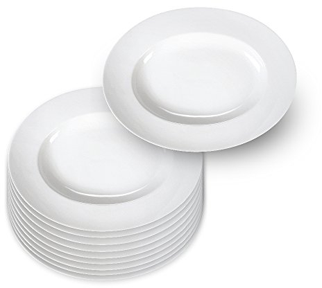 10er SET Pasta- und Spaghettiteller aus Porzellan von Holst Porzellan - Germany/Pastaplatte/Servierplatte/Porzellanplatte