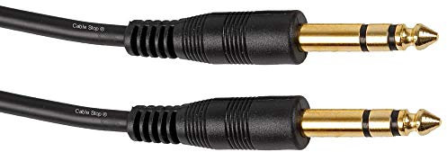 6.35mm STEREO Male Plug Jack to Jack Cable 1/4 Guitar Mixer Audio Lead GOLD 1M 2M 3M 5M 10M (10m)