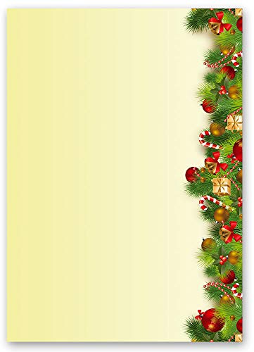 50 Blatt Briefpapier Weihnachtspapier WEIHNACHTSGRÜSSE - DIN A4 Format