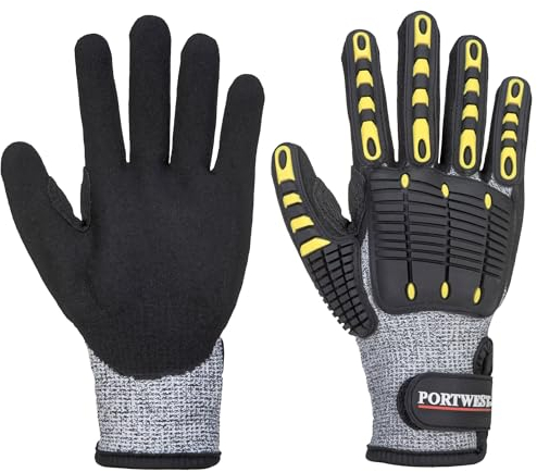 Portwest Guanto anti-taglio e anti-urto, taglia: L, colore: grigio/nero, A722G8RL