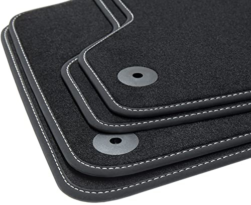 tuning-art V203R Fußmatten Exclusive passend für VW Passat B6 B7 Variant Limo 2005-2014, Naht:Silber