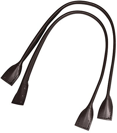 Rayher 6401205 Kunstleder-Taschengriffe, dunkelbraun, 50,5 x 2,5 cm, 1 Paar, für selbstgemachte Taschen aus Stoff, Kork, Bast usw., Trageriemen, Taschenhenkel