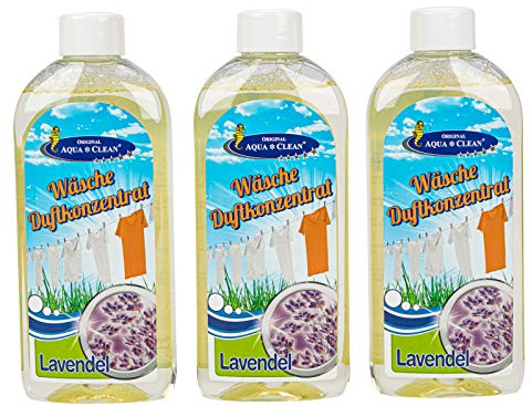 AQUA CLEAN Wäsche Duftkonzentrat 3x250ml Lavendel | Verleiht der Wäsche frischen Duft – ohne Weichspüleigenschaft, für Waschmaschine und Trockner