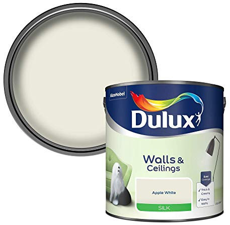 Dulux Silk Emulsion Paint For Walls And Ceilings - Apple White 2.5 Litres