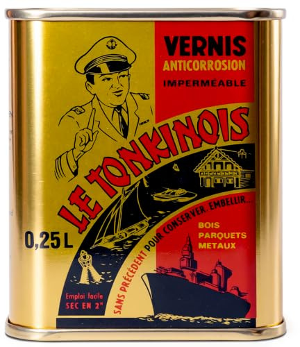 Le Tonkinois VERNIS farblos | bewährter Öl-Lack für den Innen und Aussenbereich, schichtbildend und sehr glänzend | Bootslack, Holzlack und Lack für Küchenarbeitsplatte (250ml)