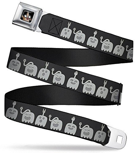 Buckle-Down Herren Rigby Raccoon Sicherheitsgurt, Schwarz, High Five Ghost Expressions Grau, Größe XL Gürtel, Mehrfarbig, 1.5 larghezza-32-52 pollici di lunghezza