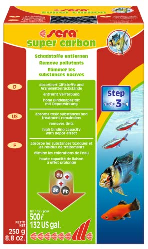 Sera Super Carbon Active Filter, Beseitigt Verunreinigungen und Farbstoffe, 250 g