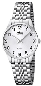 LOTUS Reloj Mujer Analógico de Acero Inoxidable 316l Plateado - Movimiento de Cuarzo - Relojes Mujer - Cristal Mineral de Alta Resistencia - Resistente al Agua 5 ATM 15884/1