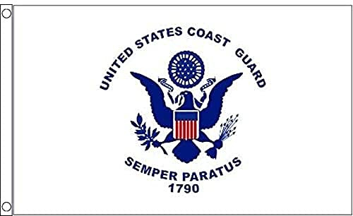 AZ FLAG Drapeau Garde côtière des États-Unis 150x90 cm 2 Œillets | Usage intérieur et extérieur Drapeau décoratif du United States Coast Guard coutures doubles et bords renforcés