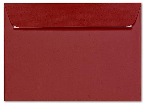 ARTOZ 25x Briefumschläge DIN C5 Rot (Weinrot) - 229 x 162 mm Kuvert ohne Fenster - Umschläge selbstklebend haftklebend - Serie Artoz 1001