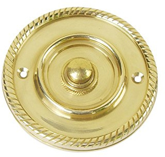 Klingel Klingeltaster antik Messing poliert #K22-M