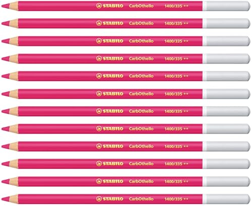 STABILO - Lápiz de color tiza-pastel - CarbOthello - Pack de 12 - magenta