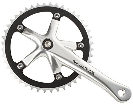 M-Wave Unisex Alu-kettenradgarnitur Single Speed, Silber/Schwarz, Einheitsgröße