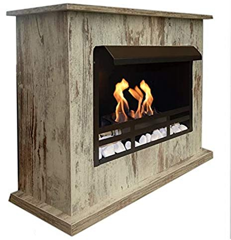 Etanolkamin och gelkamin, eldstad av modell Armin Premium Vertiko Shabby, drift med bränngel eller ekologisk etanol