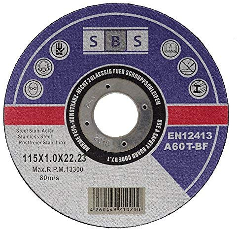 SBS Trennscheiben | 115 x 1,0 mm | 100 Stück | INOX | für Trenn- oder Winkelschleifer