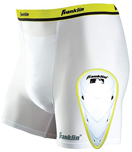 Franklin Sports Kompressions-Shorts für Erwachsene, mit Körbchen, Größe XL, Weiß