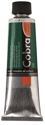 COBRA Talens wassermischbare Ölfarben, 40 ml, 619 Permanent Grün Dunkel