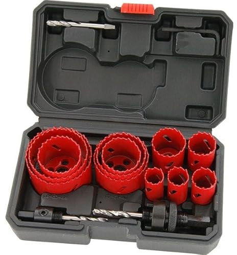 Neilsen CT2177 17pc Hole Saw Set - HSS Bi-Metal Blades, 2mm Thick, Optimized Tooth Design, Chip Removal Groove, Ideal for Metal, Wood, PVC, Plastic, Drywall, and Plumbing