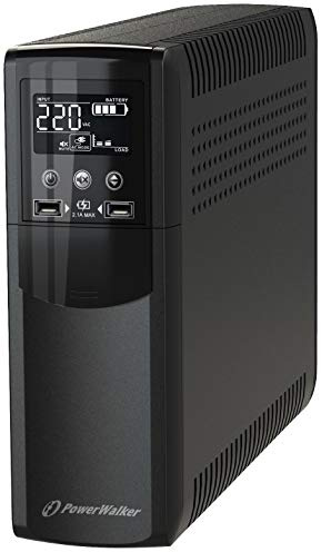 PowerWalker UPS VI 1000/600W CSW CSW IEC UK Uninterruptible Power Supply with 8 x IEC Outlet(s), AVR Stabilizer, RJ-11 Surge Protection, HID Support and LCD Screen