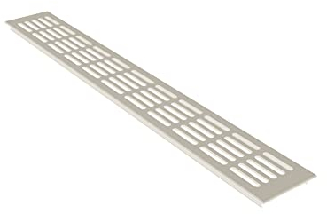 Aluminium Lüftungsgitter Stegblech Lüftung 80mm x 800mm in Weiss pulverbeschichtet RAL 9010