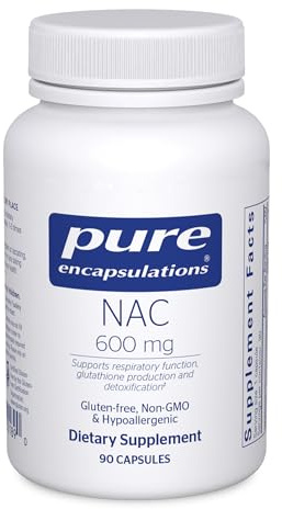 Pure Encapsulations NAC 600 mg - N-Acetyl Cysteine NAC Supplement for Lung Health & Immune Support, Liver Support & Antioxidants* - with Freeform N-Acetyl-L-Cysteine - 90 Capsules