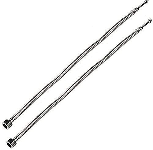 Flexible Tap Hose for Washbasins, Monobloc Basins or Kitchen Taps 400mm, 500mm, 900mm, x 10mm and 12mm, Polished Chrome, 900mm x 10mm