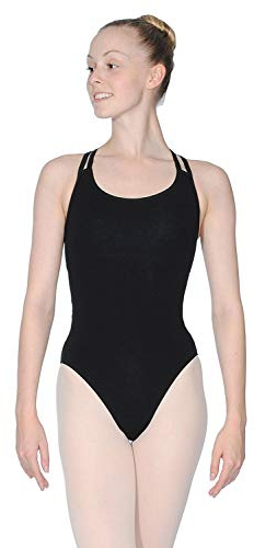 Roch Valley Sophie ärmelloses Ballett Trikot aus Baumwolle L Schwarz