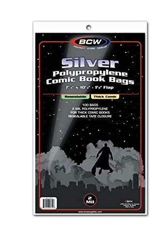 BCW Resealable Silver Comic Bags - Thick (100 Count)