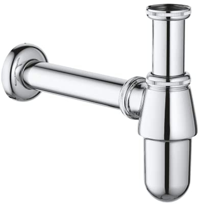 Schläfer 3439600 | Sifone Scarico Lavabo Universale a bottiglia con raccordo filettato G 11/4 e connessione a muro Diam. 32 mm. Finitura Cromo Resistente, Garantisce un flusso ottimale senza perdite