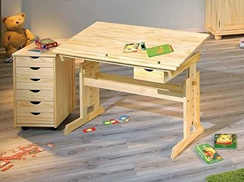 Inter Link Kinderschreibtisch Julia + Rollcontainer Nils Kiefer Komplettset